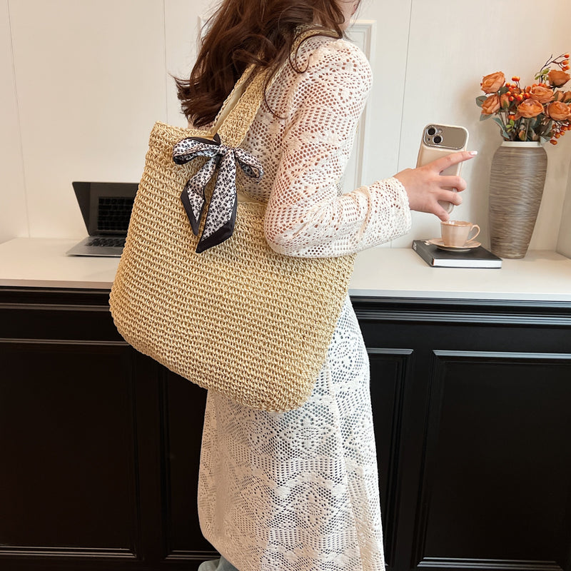 Claudia Straw Woven Tote Bag