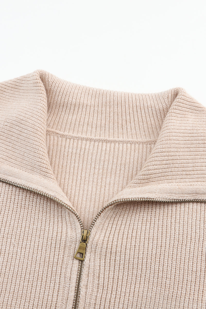 Zadie Zip Up Long Sleeve Cardigan