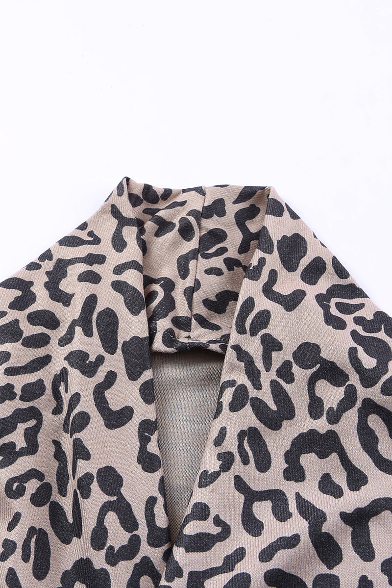 Brighton Leopard Open Front Long Sleeve Cover-Up