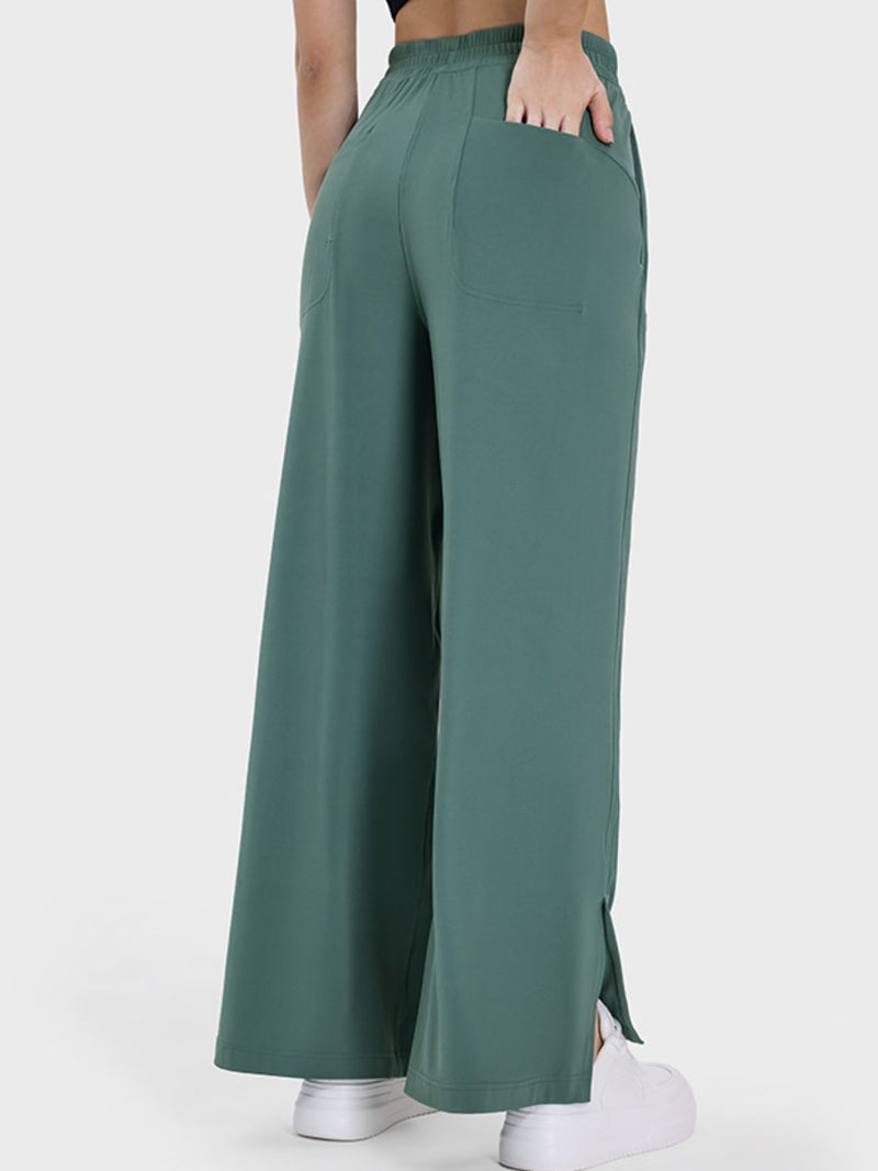 Rose Slit Wide Leg Active Pants