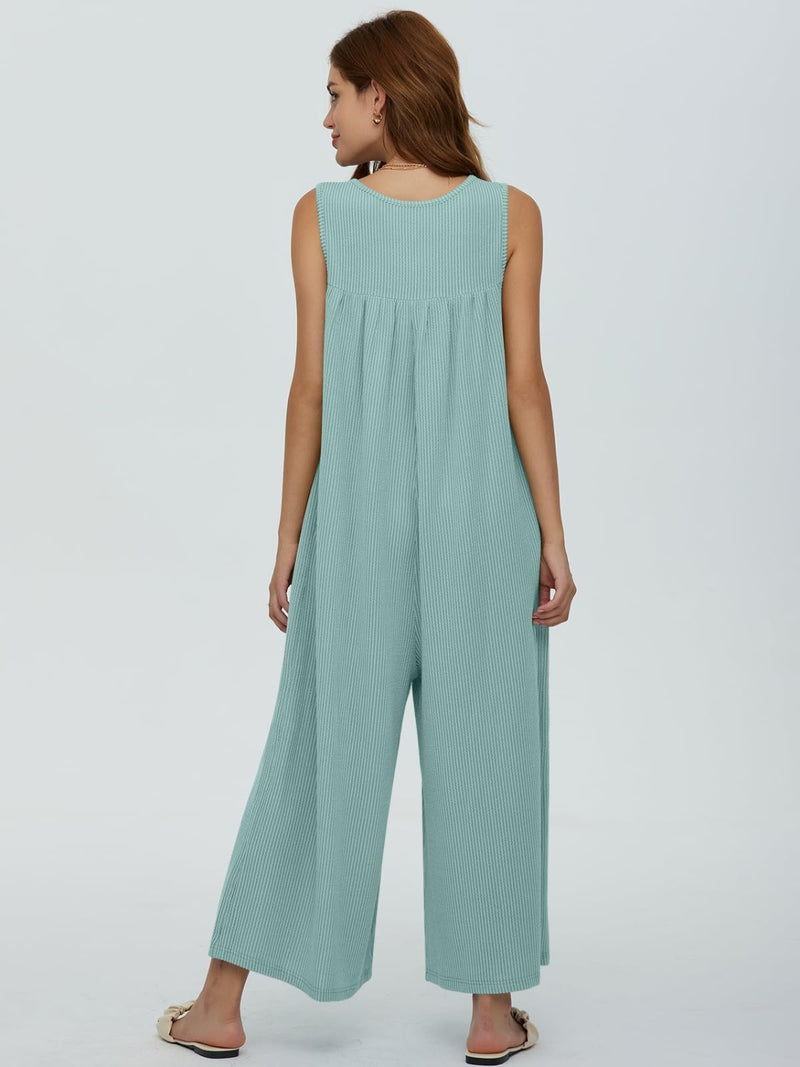 Sawyer Round Neck Wide Strap Jumpsuit