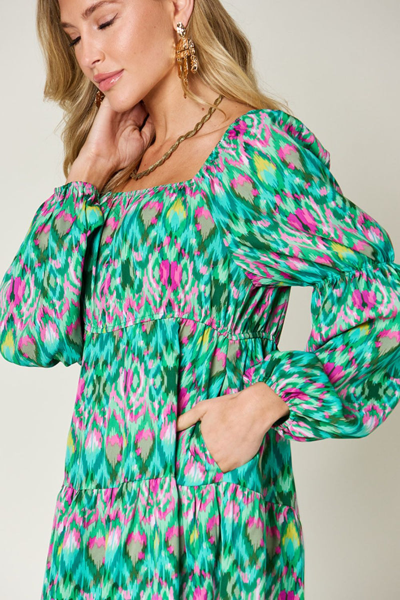 Juliette Full Size Printed Long Sleeve Dress