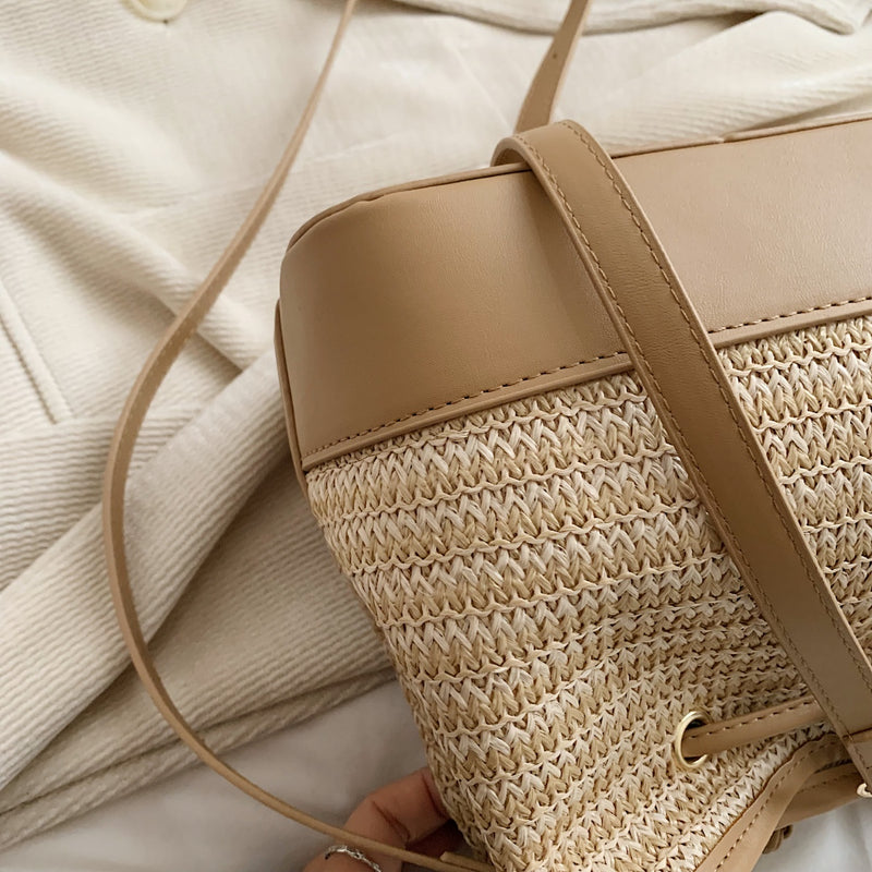 Noa Straw Braided Shoulder Bag