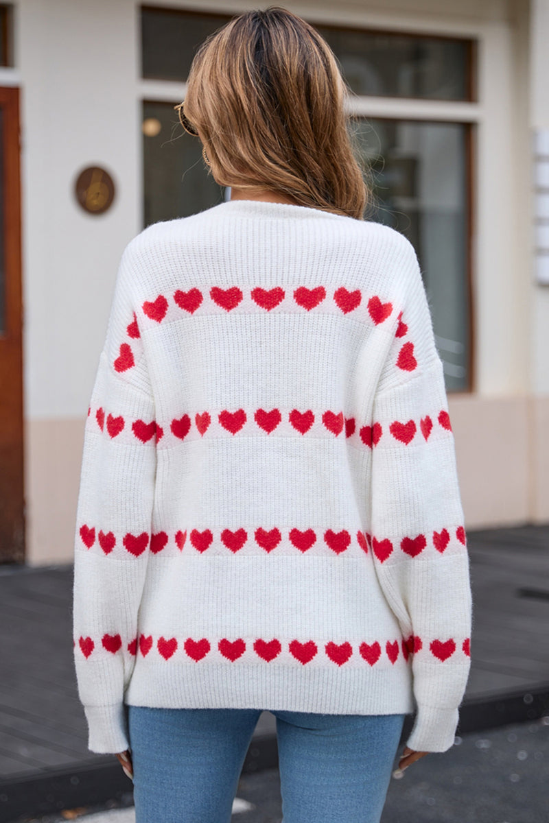 Charlie Heart Round Neck Long Sleeve Sweater