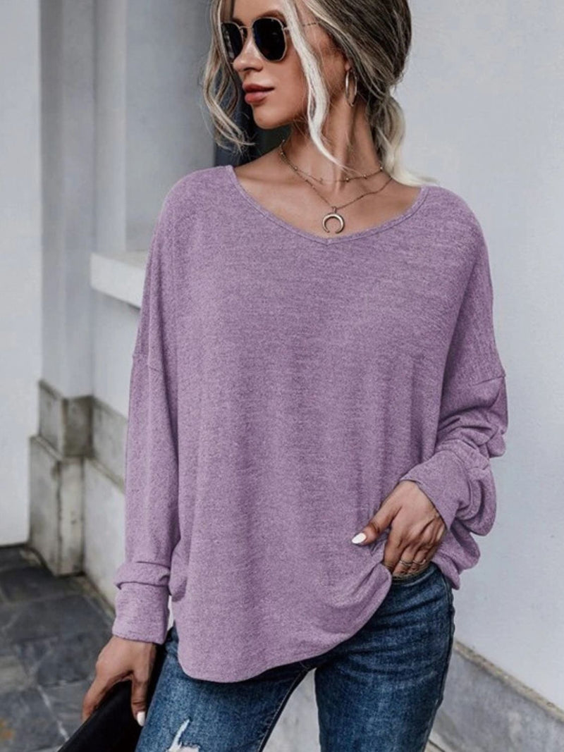 Charlie Full Size Double Tie Drop Shoulder Long Sleeve T-Shirt