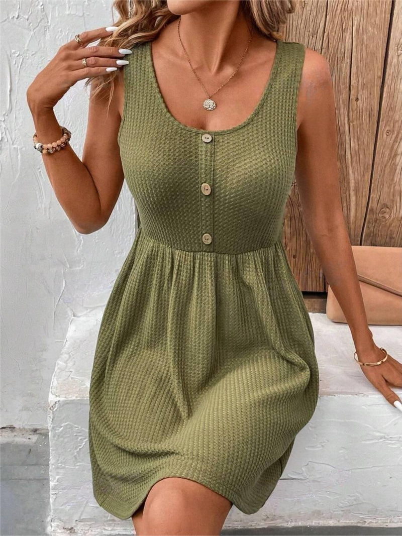 Damon Scoop Neck Wide Strap Mini Tank Dress