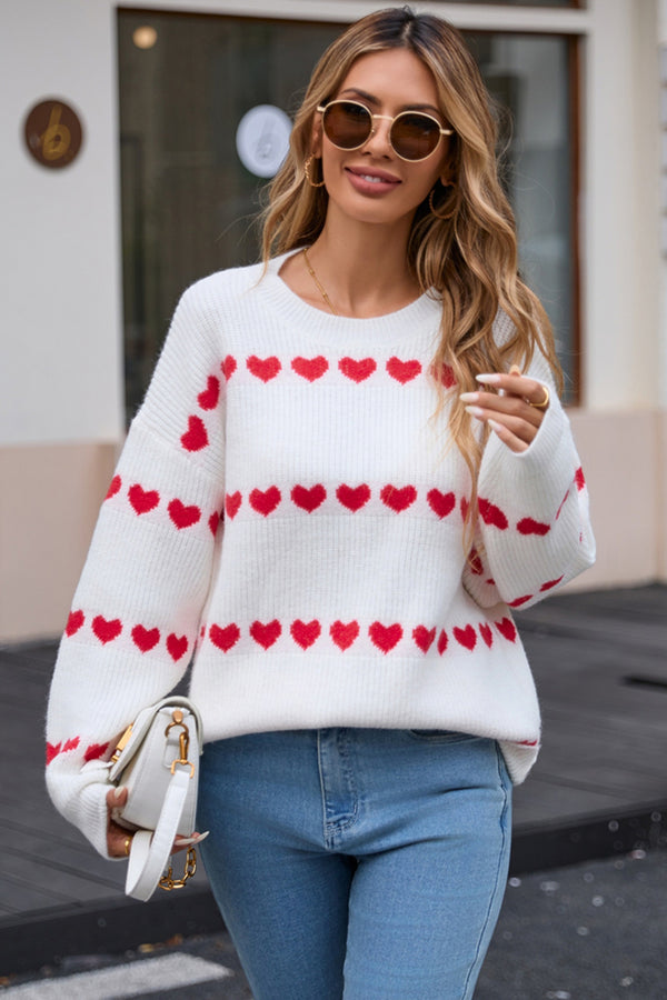 Charlie Heart Round Neck Long Sleeve Sweater