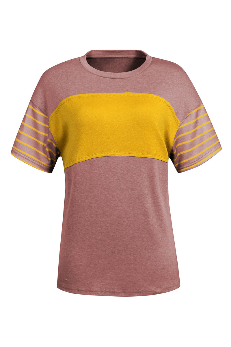 Anya Striped Round Neck Short Sleeve T-Shirt