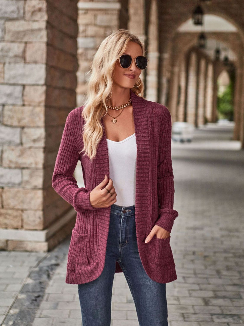 Kristina Open Front Cardigan with Pockets