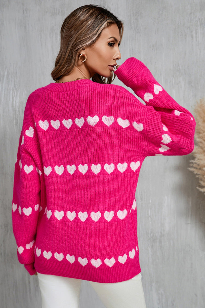 Charlie Heart Round Neck Long Sleeve Sweater