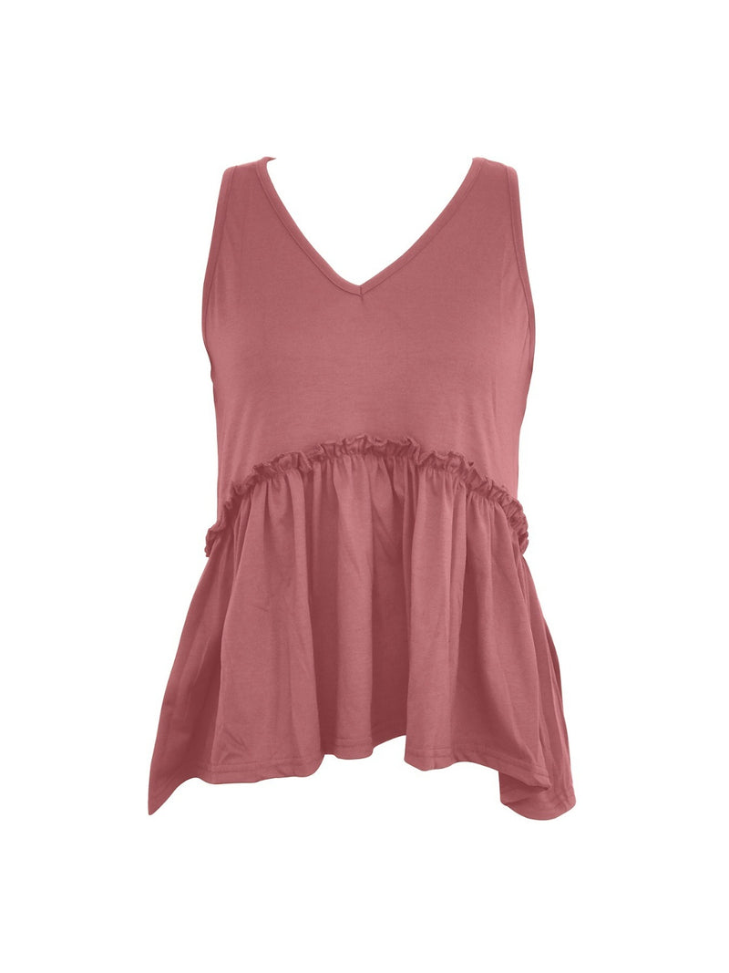 Pollie Frill V-Neck Peplum Tank