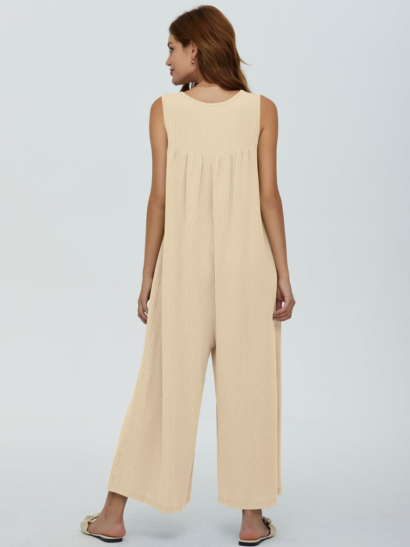 Sawyer Round Neck Wide Strap Jumpsuit