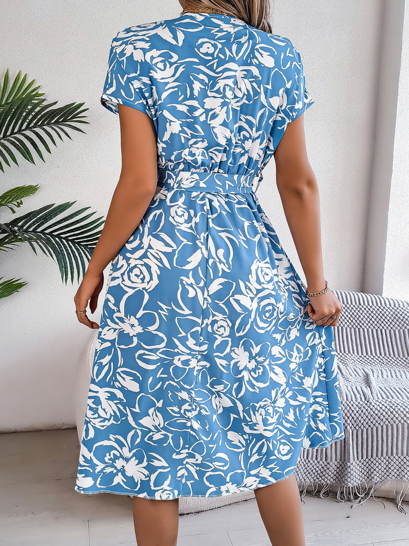 Harrison Printed V-Neck Short Sleeve Dress