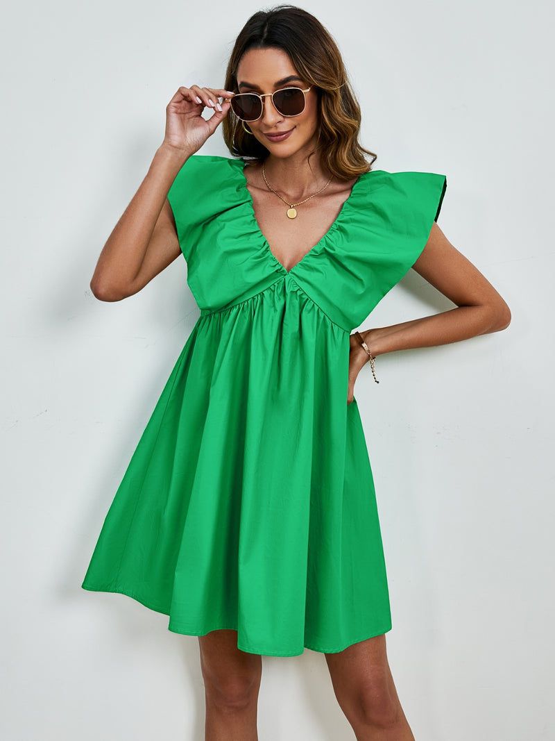 Felicia V-Neck Cap Sleeve Dress