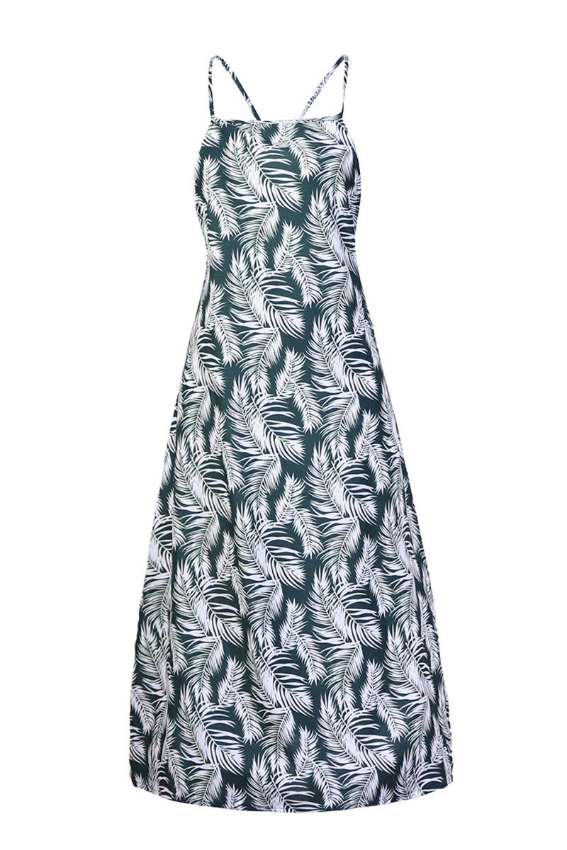 Addington Slit Crisscross Printed Sleeveless Cami Dress