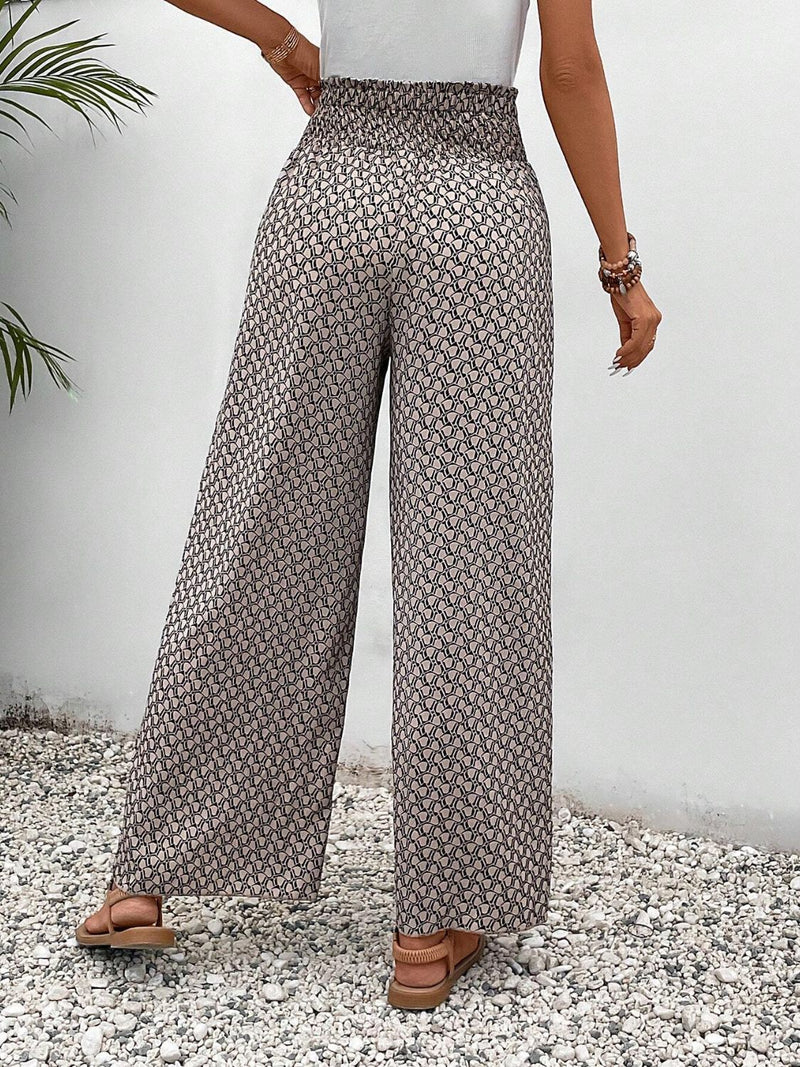 Tally Tied Printed Wide Leg Pants