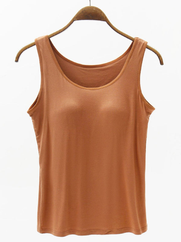 Erin Full Size Wide Strap Modal Tank with Bra