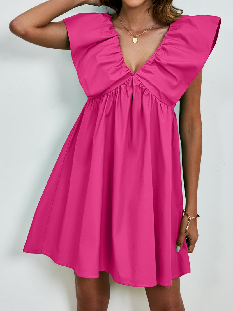 Felicia V-Neck Cap Sleeve Dress