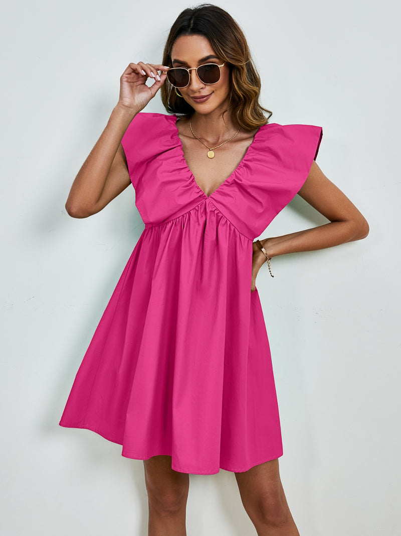 Felicia V-Neck Cap Sleeve Dress