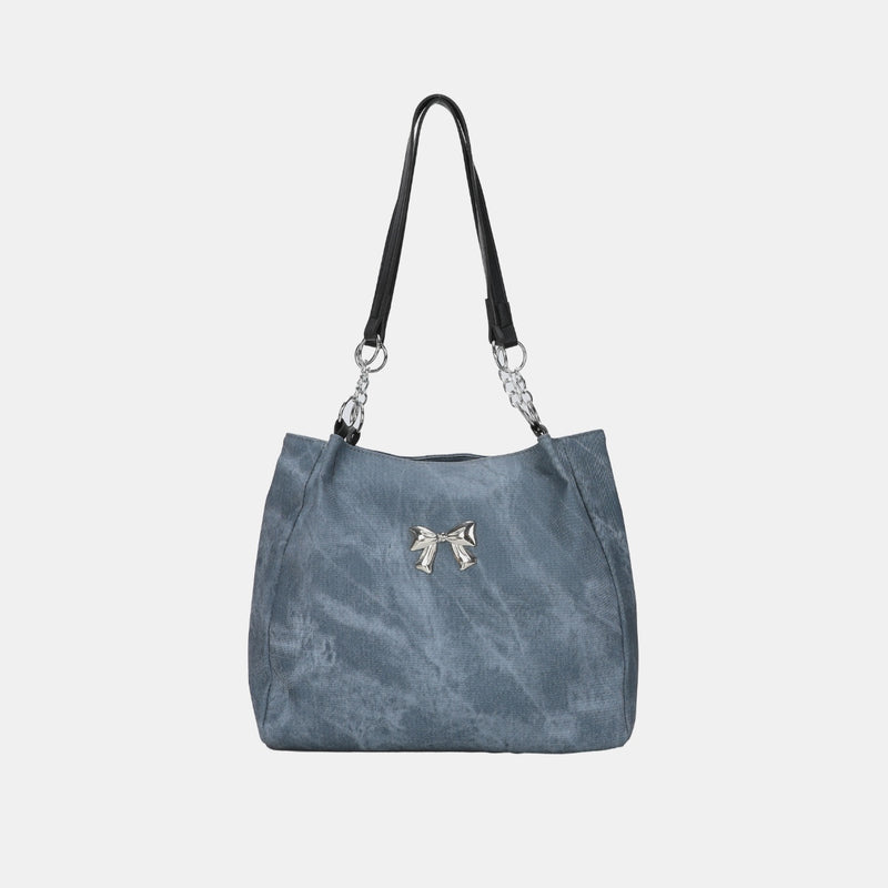 Ceri Bow Polyester Medium Tote Bag