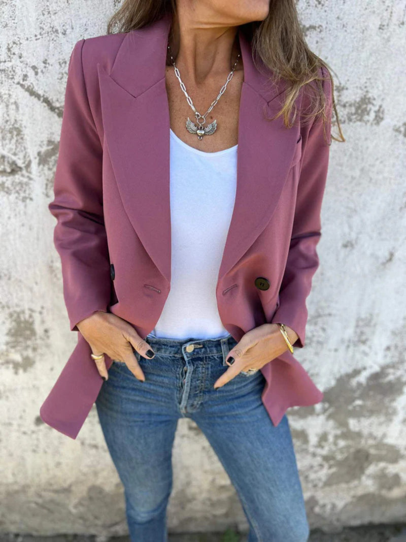 Kathleen Full Size Collared Neck Long Sleeve Blazer