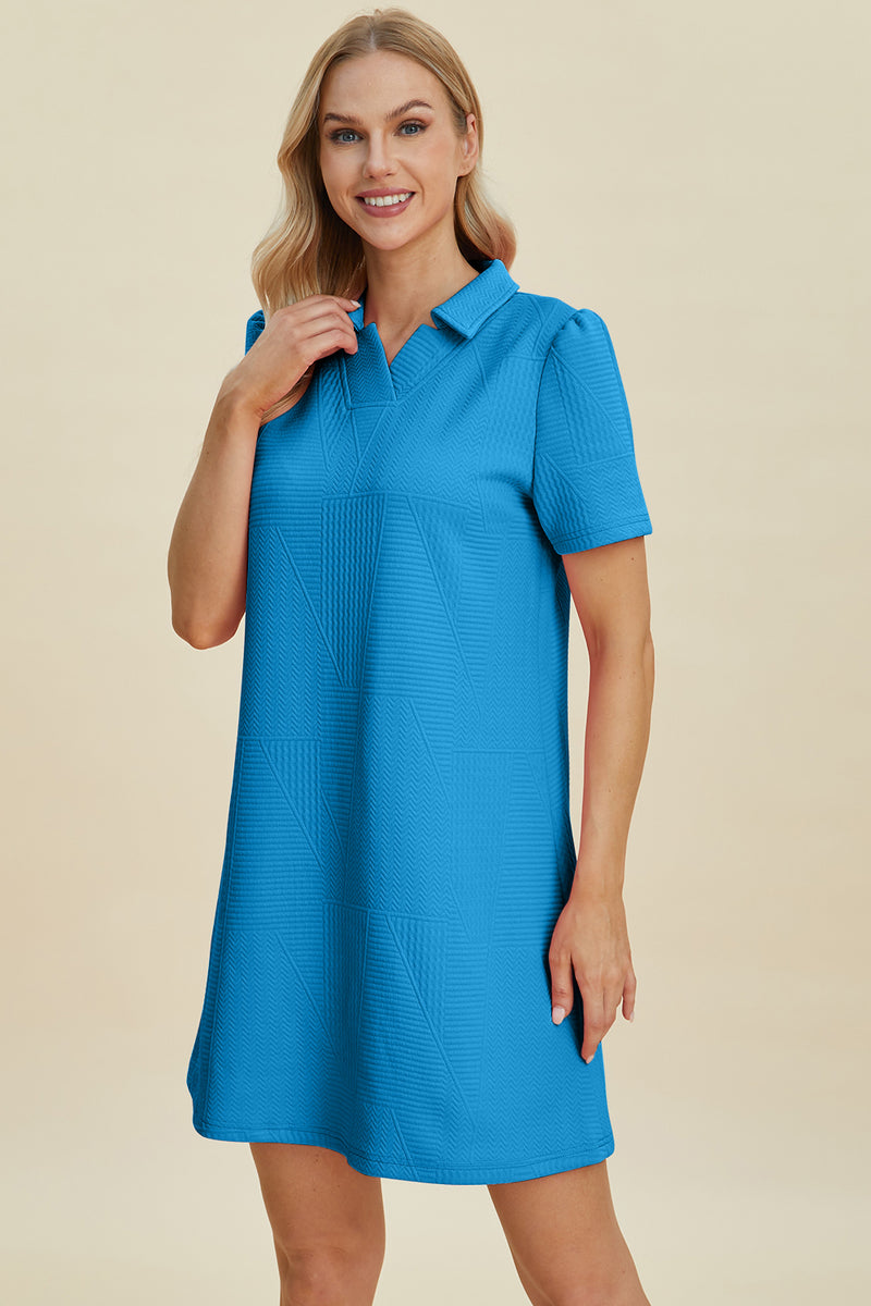 Imogen Full Size Texture Short Sleeve Dress