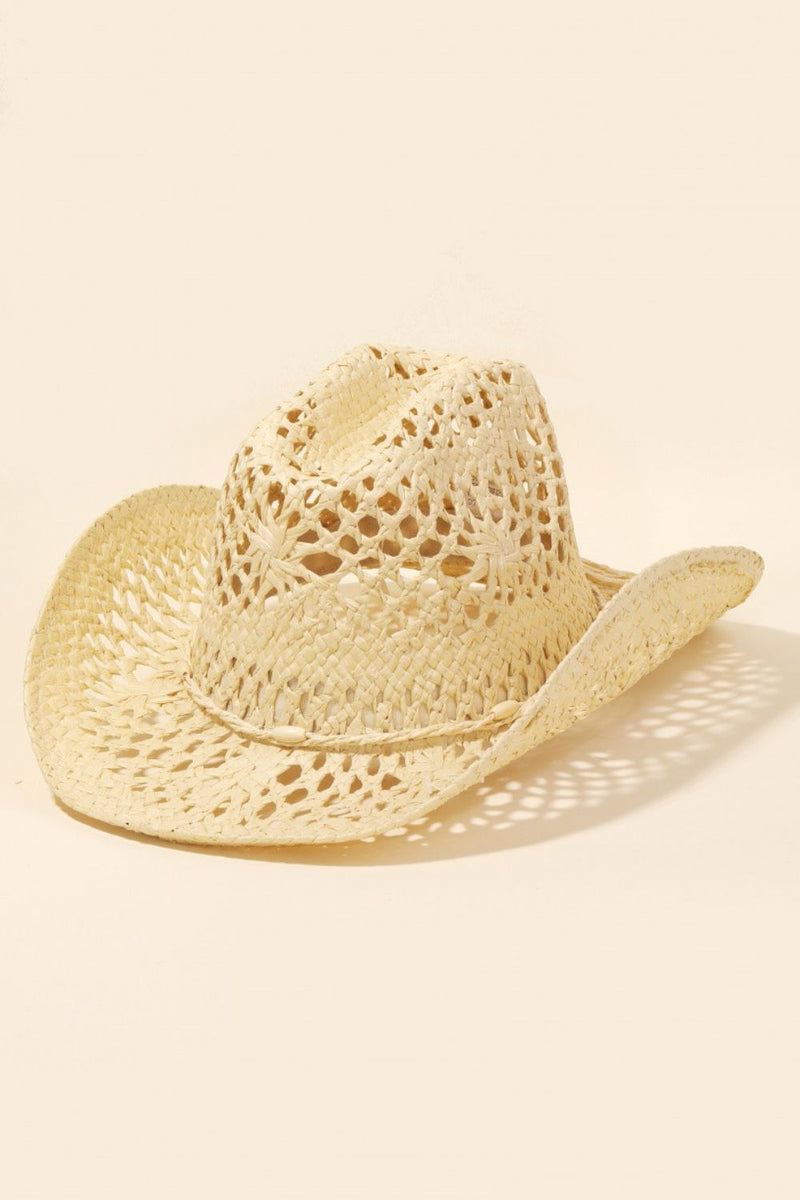 Jules Straw Weave Rope Ribbon Cowboy Hat