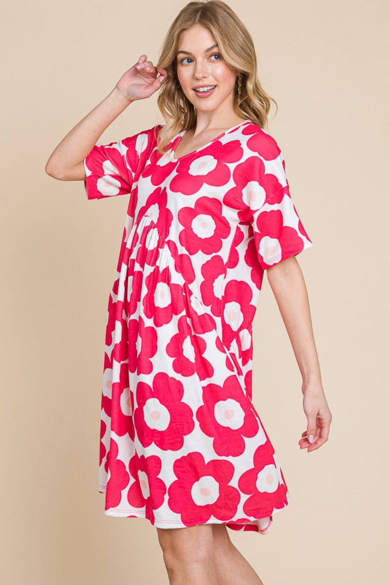 Astrid Flower Print Ruched Dress