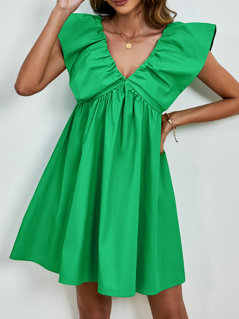 Felicia V-Neck Cap Sleeve Dress