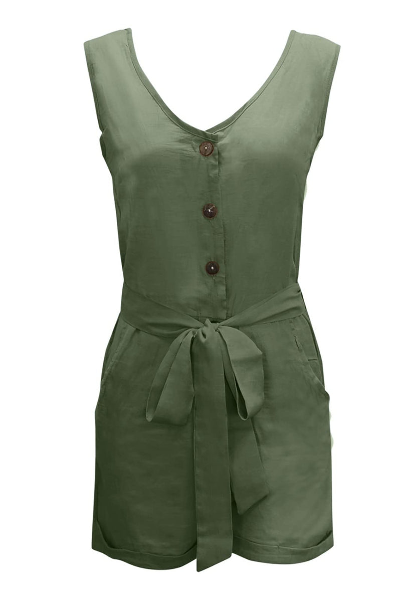 Holland Full Size Tied V-Neck Sleeveless Romper with Pockets