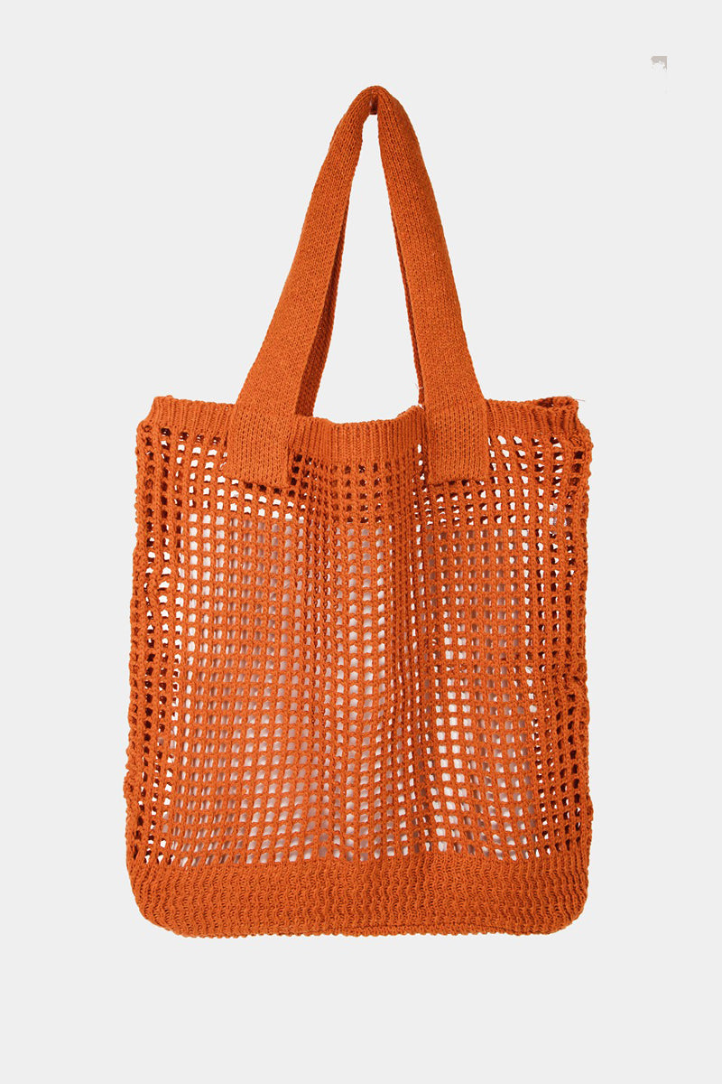 Kinsley Pointelle Knit Crochet Tote Bag