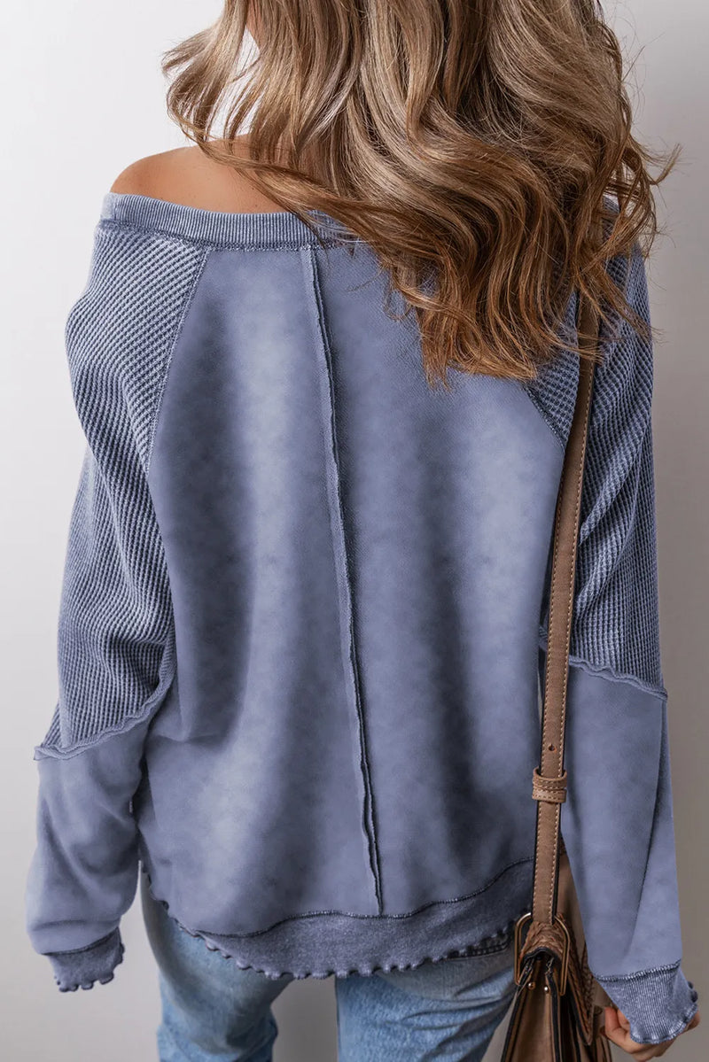 Karina Exposed Seam Long Sleeve Sweatshirt