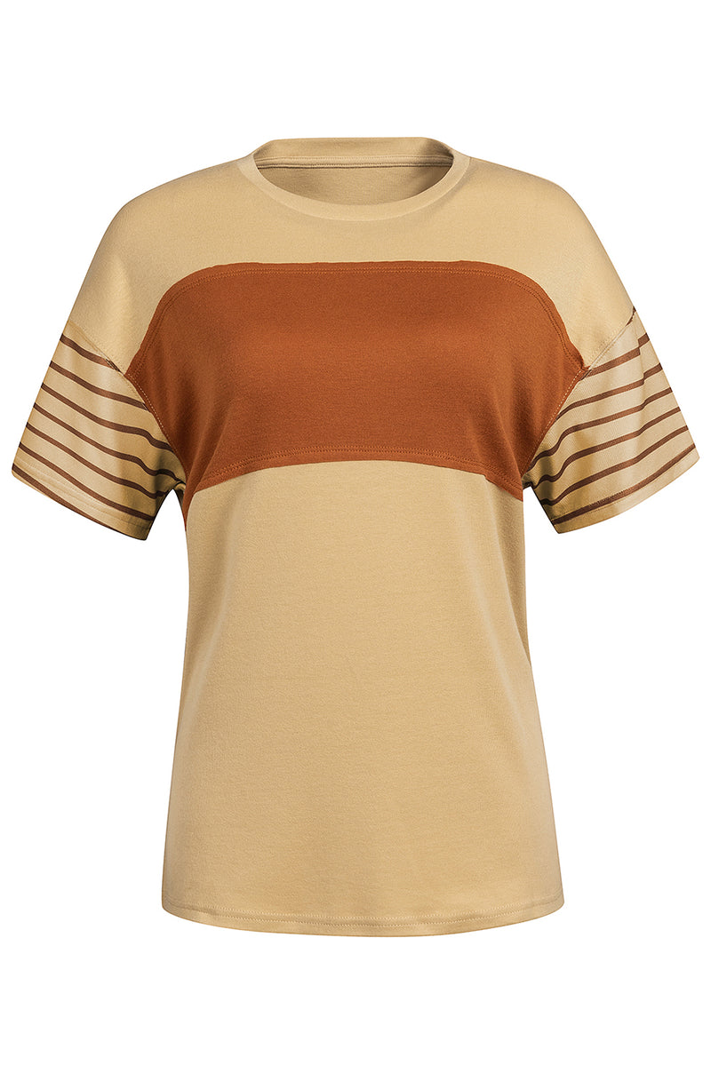 Anya Striped Round Neck Short Sleeve T-Shirt