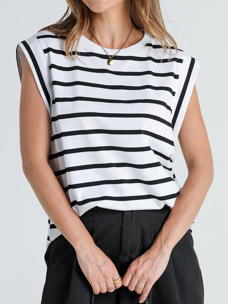 Maryam Striped Round Neck Tank