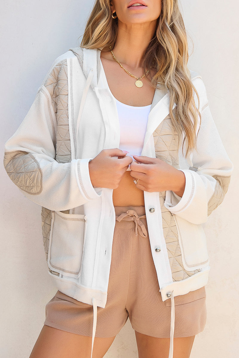 Saige Drawstring Color Block Long Sleeve Jacket