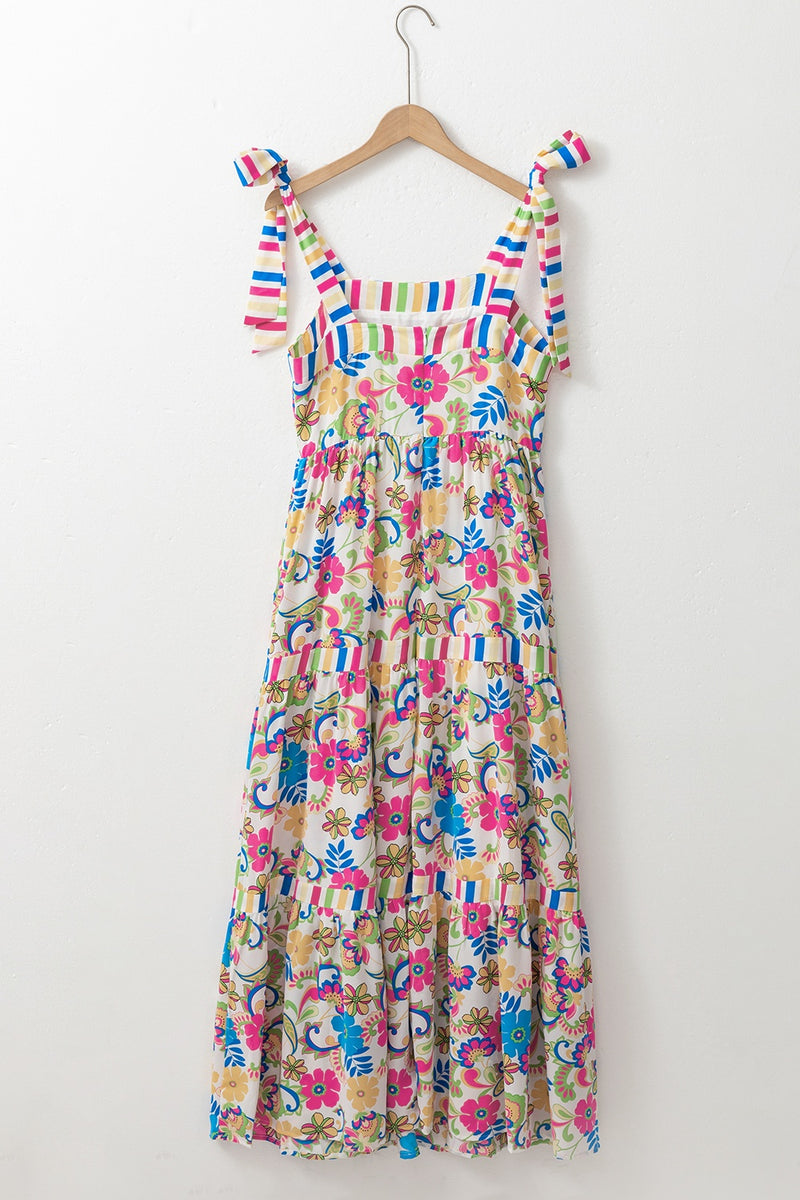 Vaile Tied Floral Sleeveless Maxi Dress