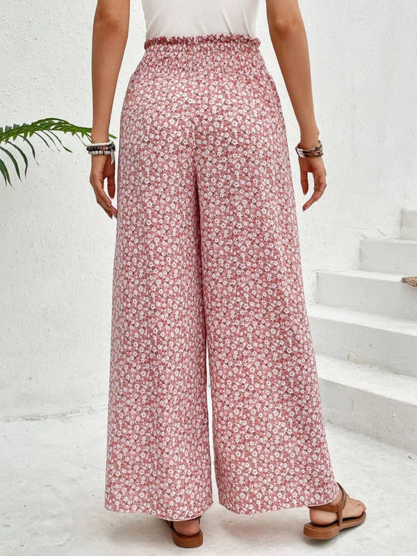 Tally Tied Printed Wide Leg Pants