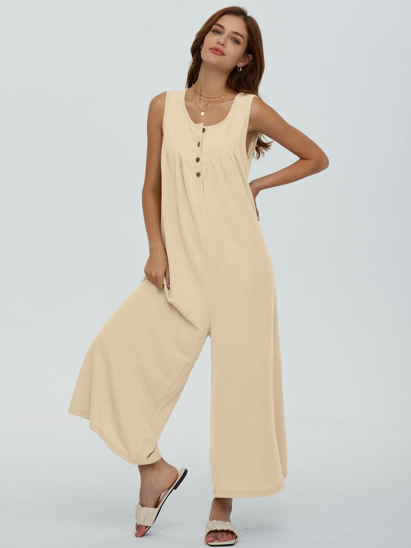 Sawyer Round Neck Wide Strap Jumpsuit