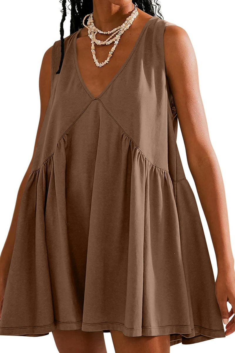 Tanner Plunge Wide Strap Mini Tank Dress