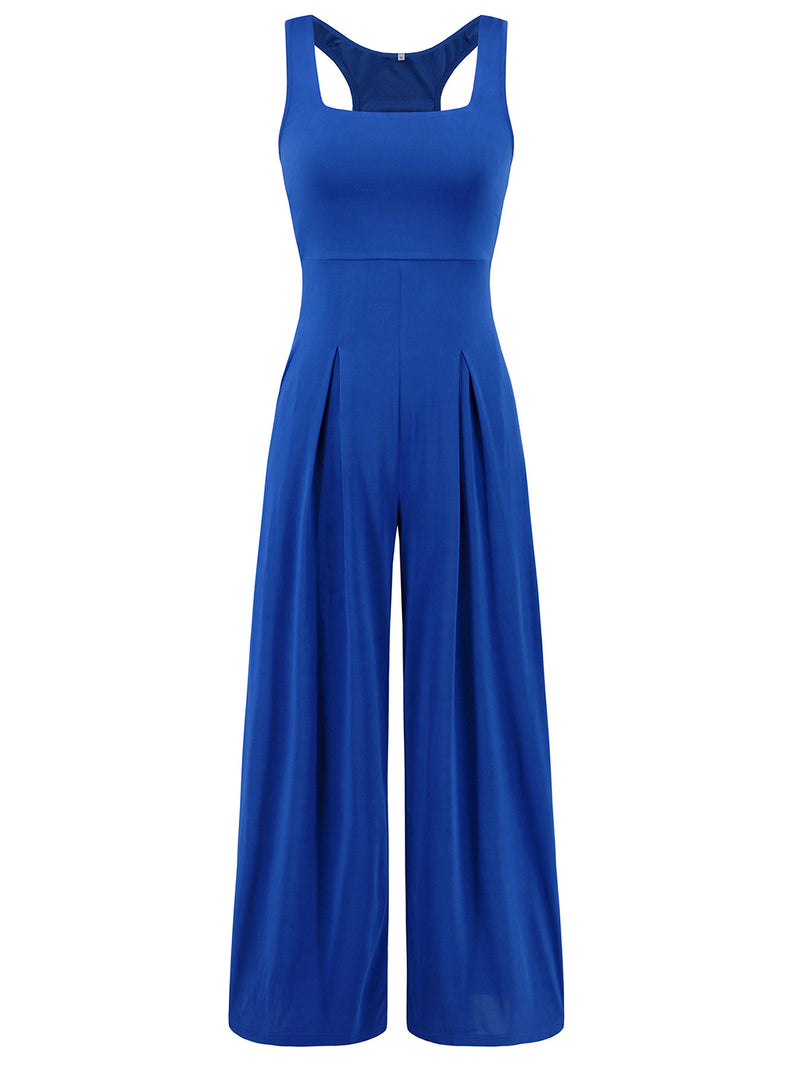 Joy Square Neck Wide Strap Jumpsuit