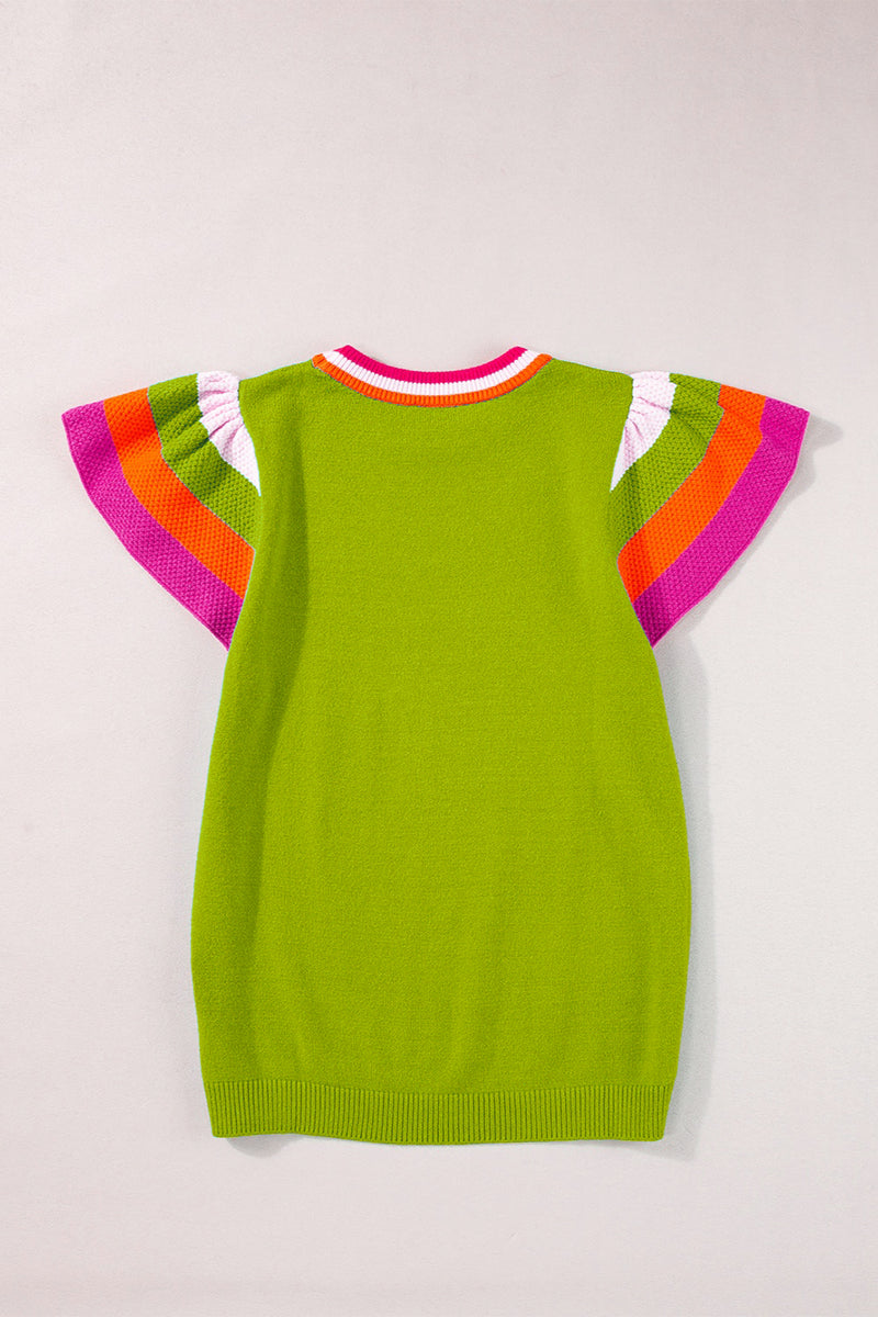 Blaire Color Block Round Neck Knit Top