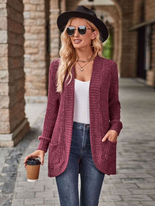 Kristina Open Front Cardigan with Pockets