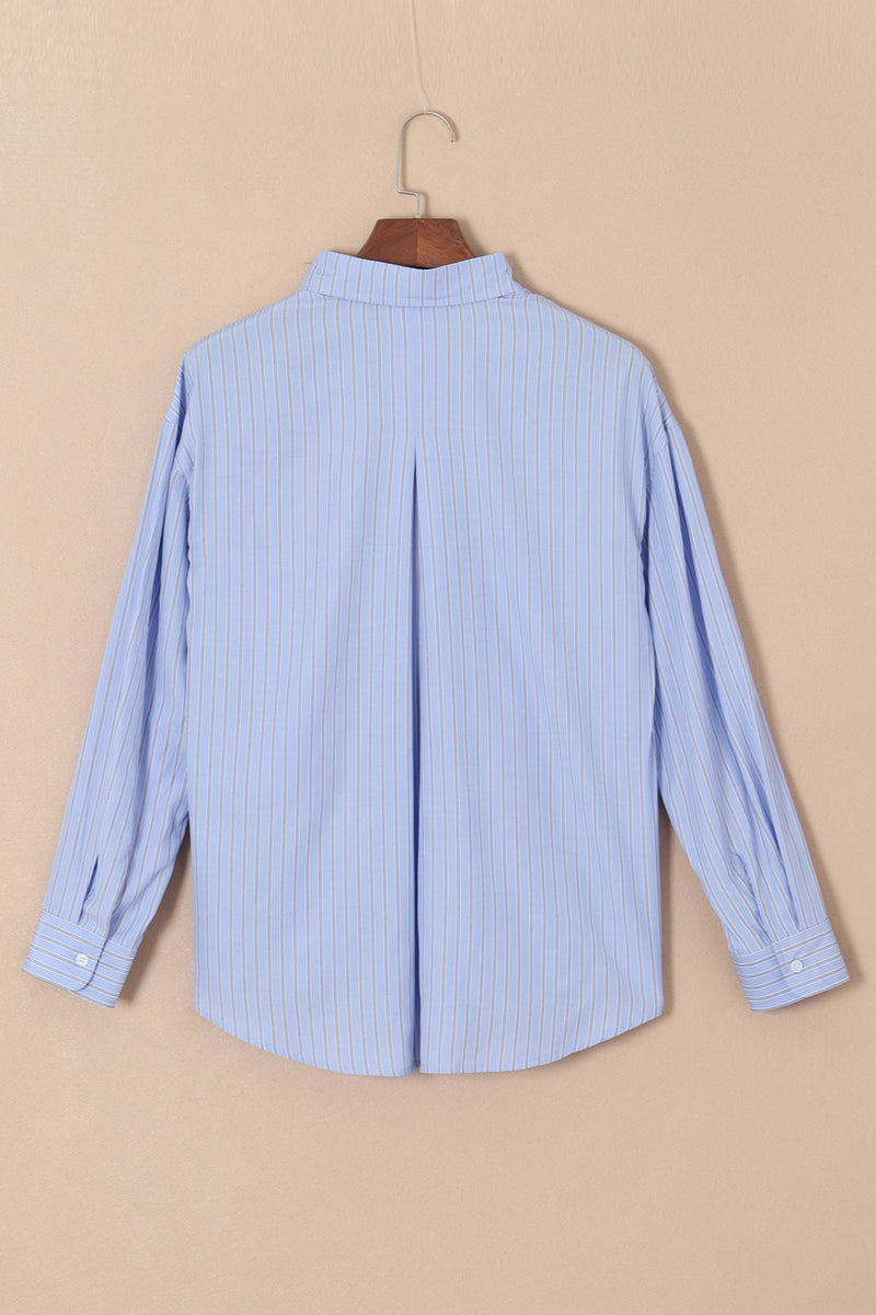 Giselle Striped Button Up Long Sleeve Shirt