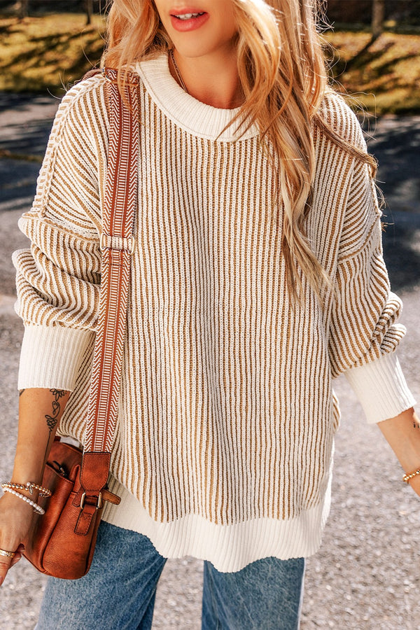 Sally Round Neck Dropped Shoulder Sweater