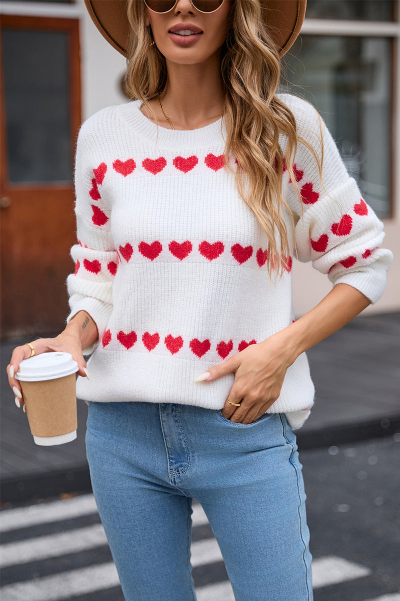 Charlie Heart Round Neck Long Sleeve Sweater