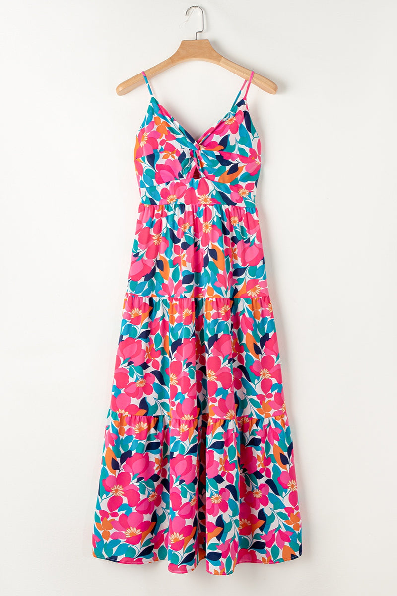 Raven Printed V-Neck Maxi Cami Dress