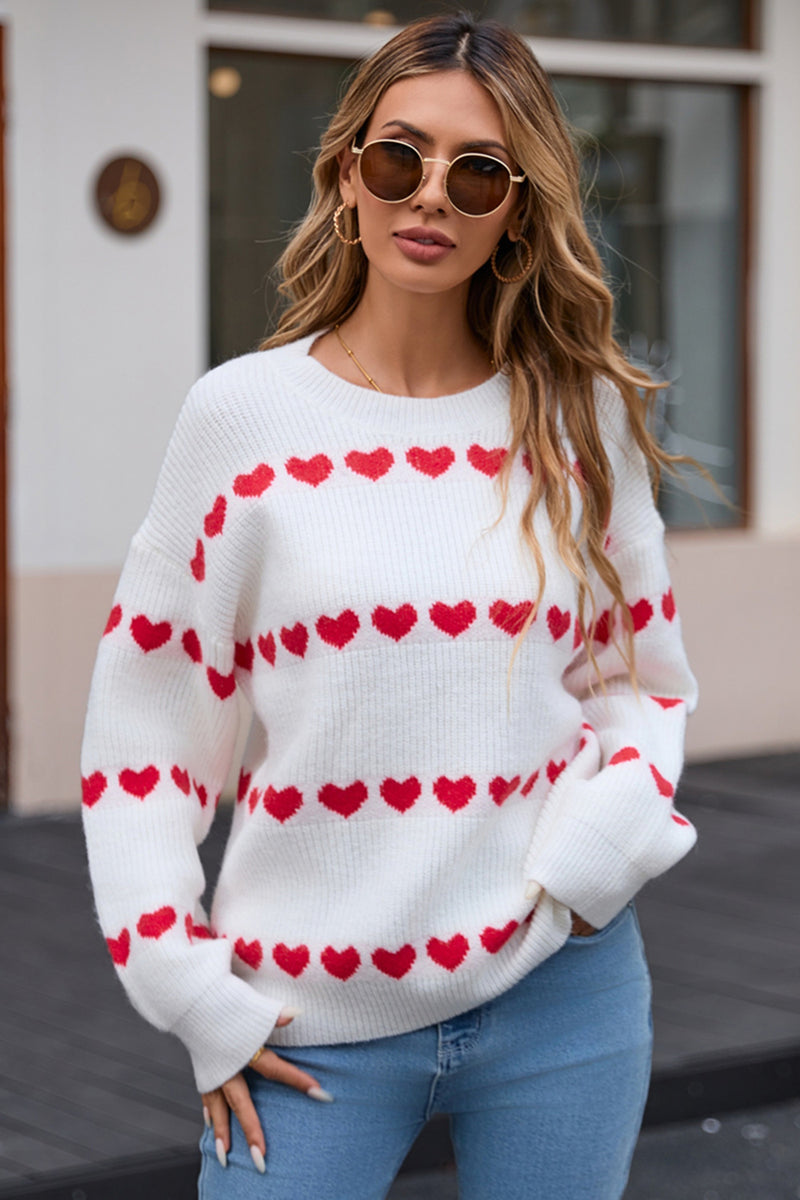 Charlie Heart Round Neck Long Sleeve Sweater