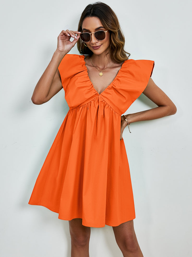 Felicia V-Neck Cap Sleeve Dress