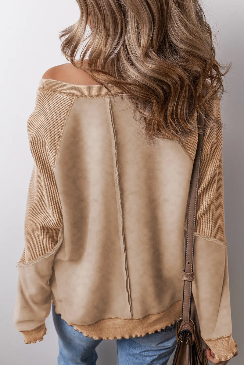 Karina Exposed Seam Long Sleeve Sweatshirt