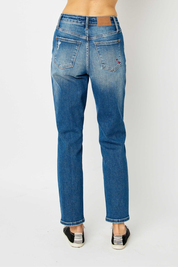 Hadley Judy Blue Full Size Distressed Slim Jeans